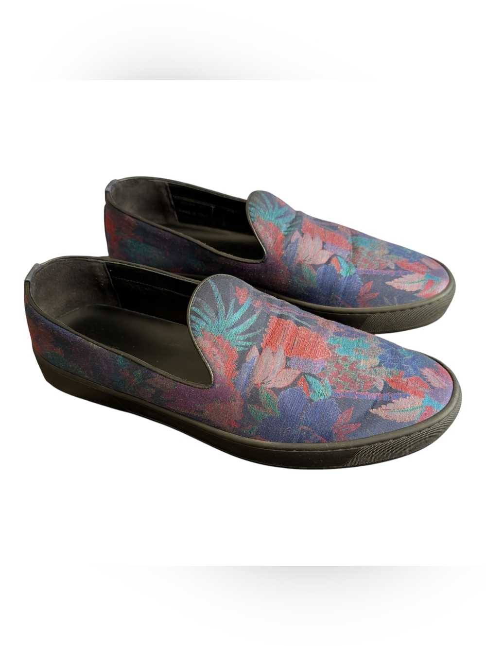 ETRO Milano Men's Floral Jacquard Slip On Sneakers Shoes Italy EU 45 US 12
